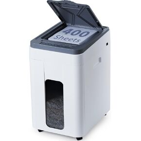 Heavy Duty Paper Shredder: 400-Sheet Auto Feed P5 Micro-Cut Document Credit Card Shredding with Jam-Proof Design for Home Office Business School in Saudi Arabia