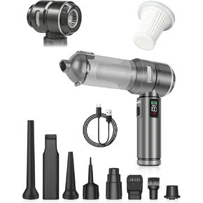 Baiwade Cordless Handheld Car Vacuum Cleaner, 15000PA High Power 2-in-1 Mini Vacuum Duster & Inflator with LED Display Screen, 3-Speed Brushless Motor for Car Care, Home, Office, Pet in Saudi Arabia