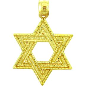 Jewish Gold Pendants - Yellow Gold Star of David Pendant (10K Gold) in Saudi Arabia