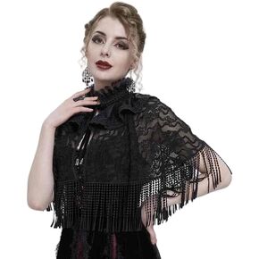 Gothic Lace Fringe Cape Shawl Perfect for Halloween Cosplay Gothic Style in Saudi Arabia