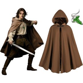 Renaissance Hooded Cape Vintage Cloak Medieval Cloak with Hood Halloween Medieval Cosplay Cloak in Kuwait