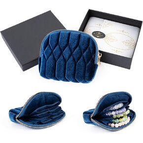 2026 New Travel Jewelry Case, Small Travel Jewelry Bag with Zipper, 5-Layer velvet Travel Jewelry Pouch for Bracelet Rings Earring, chain,pendants,Bracelet (Rose Violet) in Saudi Arabia