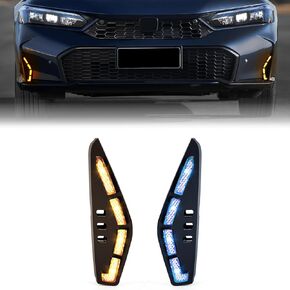 LED Fog Lights Daytime Running Lamps compatible with for 2025 Honda Civic Si Sedan Sport & Sport Hybrid,Sequential Fog Lights,DRL White,Amber Turn Signal Lights,Blue Low Beam Head Light,2PCS in Kuwait