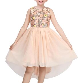 Sunny Fashion Flower Girls Dress Unicorn Rainbow Pageant Princess Party in Kuwait
