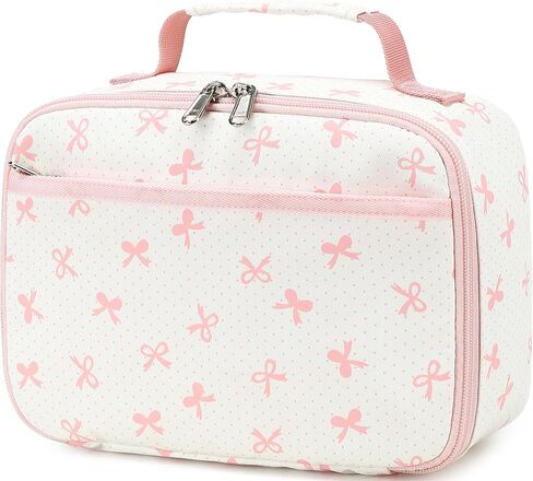 LEDAOU Lunch Box Kids Girls Boys Cute Insulated Lunch Box Reusable Lunch Bag Meals Tote Lunchbox for School Picnic Travel (Pink Bow) in Saudi Arabia