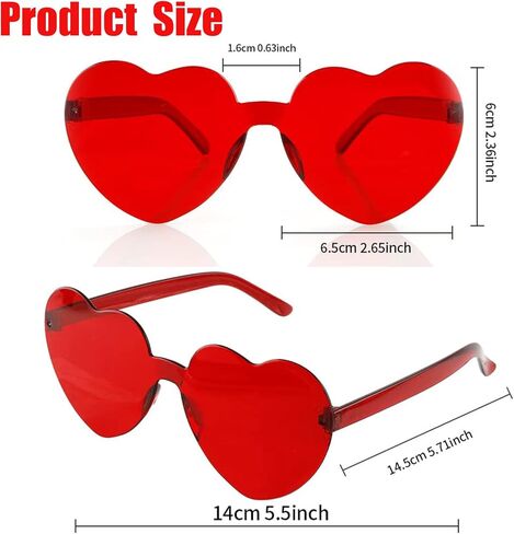 12 عبوة من نظارات عيد الحب على شكل قلب، نظارات شمسية بدون إطار، تبادل الهدايا in Kuwait