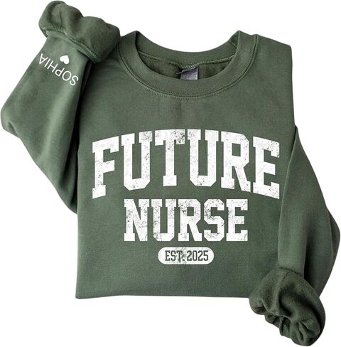 Chillever Personalized Future Nurse Sweatshirt, Custom Nursing Student Sweater, Nursing School Graduation Gift, Medical Crewneck, Appreciation Week Present for Healthcare Worker in Saudi Arabia