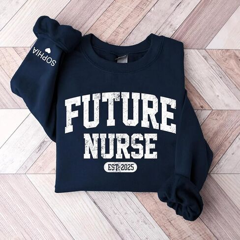 Chillever Personalized Future Nurse Sweatshirt, Custom Nursing Student Sweater, Nursing School Graduation Gift, Medical Crewneck, Appreciation Week Present for Healthcare Worker in Saudi Arabia