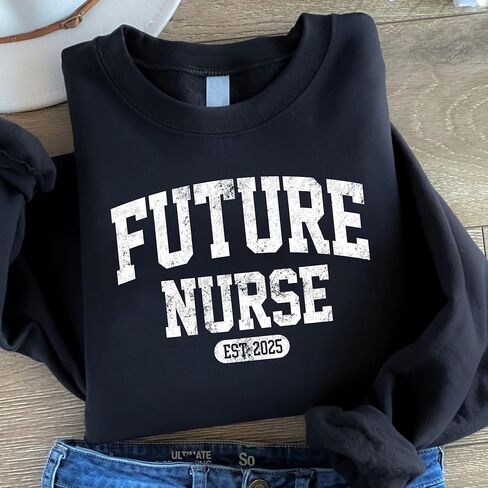 Chillever Personalized Future Nurse Sweatshirt, Custom Nursing Student Sweater, Nursing School Graduation Gift, Medical Crewneck, Appreciation Week Present for Healthcare Worker in Saudi Arabia