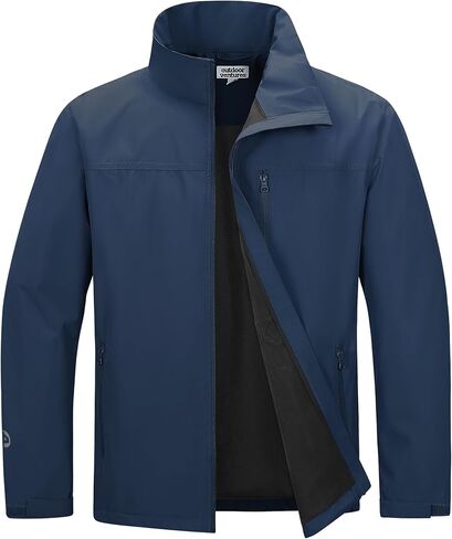 Outdoor Ventures Men's Lightweight Jackets Waterproof Rain Shell Jackets with Velvet Lined Windbreaker for Outdoor Sports in Saudi Arabia