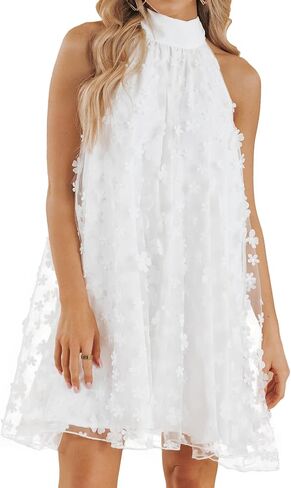 VIMPUNEC Womens Summer Halter Mini A Line Swing Dress Wedding Guest Formal Cocktail Homecoming Dress in Saudi Arabia