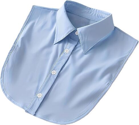 False Collar for Work Utility Button Down Shirts Collared Shirt Women (Blue) in Saudi Arabia