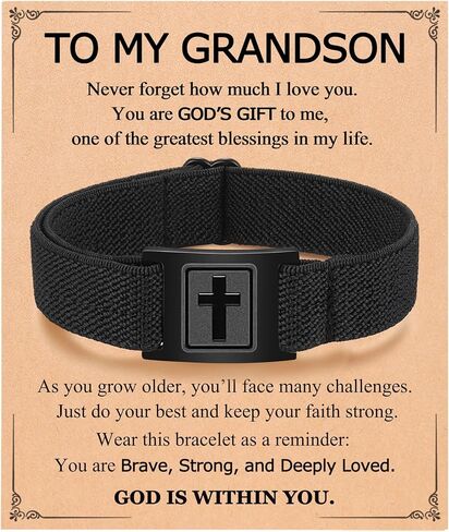 Cross Bracelet for Teen Boys Bible Verse Faith Jewelry Religious Gifts Ideas for Baptism Confirmation Christmas and Birthdays in Saudi Arabia
