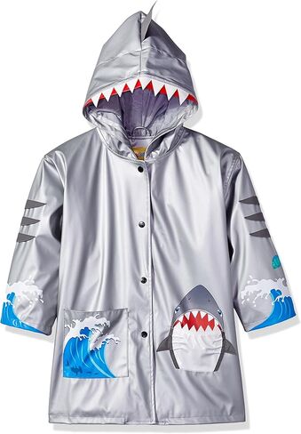 Kidorable Shark Grey PU All-Weather Raincoat for Boys w/Fun Shark Mouth Pocket, Hood Fin, Teeth in Saudi Arabia