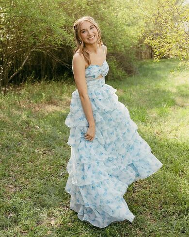 RSOETOO Floral Tiered Prom Dresses 2026 Long Flower Embroidery Fairy Dress Corset Formal Evening Party Gown RON083 in Saudi Arabia