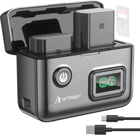 Artman 3-Pack NP-FZ100 بطارية 2500 مللي أمبير وشاحن LCD ثلاثي الفتحات لسوني FX3 FX30 A7 III A7 IV A7R III A7R IV A9 A6600 A7R3 A7S III/A7S3 A7C Alpha 9 Alpha a9 II Alpha 9R A9R Alpha 9S in Kuwait