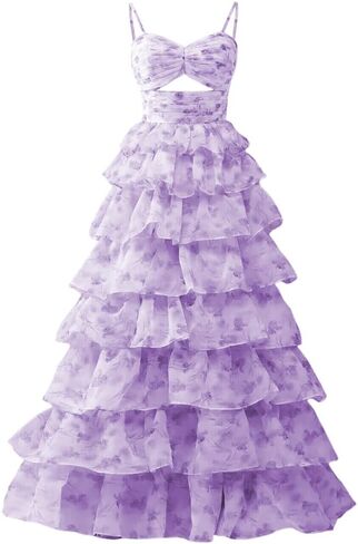 RSOETOO Floral Tiered Prom Dresses 2026 Long Flower Embroidery Fairy Dress Corset Formal Evening Party Gown RON083 in Saudi Arabia