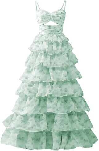 RSOETOO Floral Tiered Prom Dresses 2026 Long Flower Embroidery Fairy Dress Corset Formal Evening Party Gown RON083 in Saudi Arabia