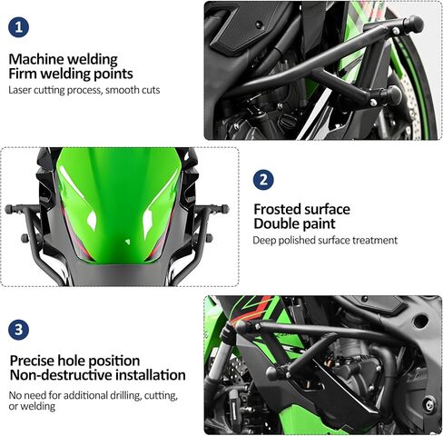 Highway Crash Bars Engine Guard Compatible with Kawasaki Ninja ZX-4R ZX-4RR ZX4R ZX4RR 2023 2024 2025 Motorcycle Protection from Drops Accessories in Saudi Arabia