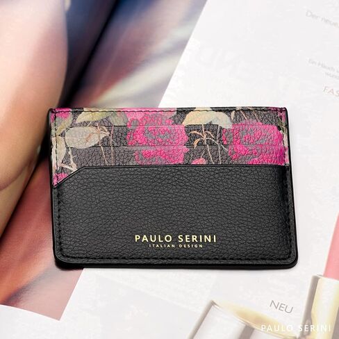 PAULO SERINI® Card Holder for Men & Women - Card Case Unisex with 6 Card Slots & Compartment for Bills - Slim Wallet vegan leather in Kuwait