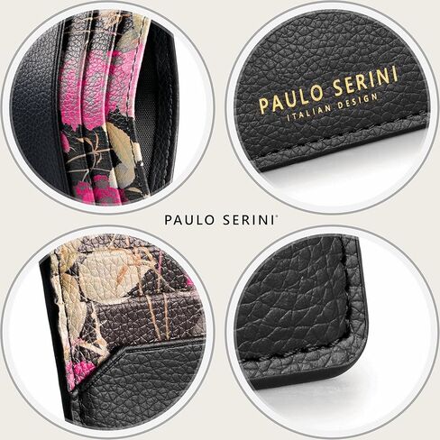 PAULO SERINI® Card Holder for Men & Women - Card Case Unisex with 6 Card Slots & Compartment for Bills - Slim Wallet vegan leather in Kuwait