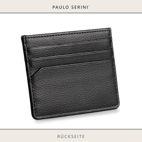 PAULO SERINI® Card Holder for Men & Women - Card Case Unisex with 6 Card Slots & Compartment for Bills - Slim Wallet vegan leather in Kuwait