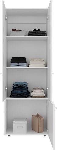 نظام خزانة قائم بذاته بثلاثة أبواب مع قضيب تعليق وأرفف من الخشب الأبيض الصناعي، مثالي لغرفة النوم أو المرافق أو غرفة الغسيل in Kuwait