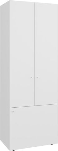 نظام خزانة قائم بذاته بثلاثة أبواب مع قضيب تعليق وأرفف من الخشب الأبيض الصناعي، مثالي لغرفة النوم أو المرافق أو غرفة الغسيل in Kuwait