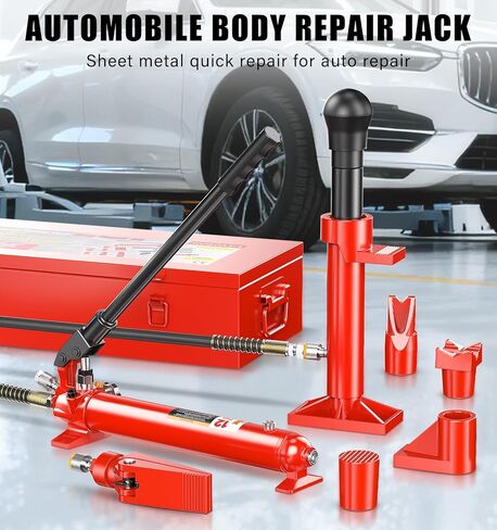 Hydraulic Body Repair Kit 12 Ton, Portable Automotive Floor Jack Ram Pump Set, All Steel Frame Straightening Tool with Extension Tubes, Spreader & Wedge Heads in Saudi Arabia