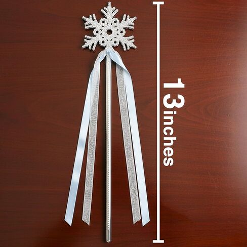 Snowflake Wand | Snow Flake Wand | Snowflake Princess Wands | Princess Costume Accessories | Winter Fairy Wands | Ice Queen Costume Accessory | Holiday Wands | Silver | 13" in Saudi Arabia