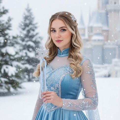 Snowflake Wand | Snow Flake Wand | Snowflake Princess Wands | Princess Costume Accessories | Winter Fairy Wands | Ice Queen Costume Accessory | Holiday Wands | Silver | 13" in Saudi Arabia