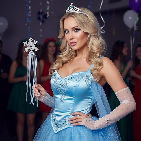 Snowflake Wand | Snow Flake Wand | Snowflake Princess Wands | Princess Costume Accessories | Winter Fairy Wands | Ice Queen Costume Accessory | Holiday Wands | Silver | 13" in Saudi Arabia