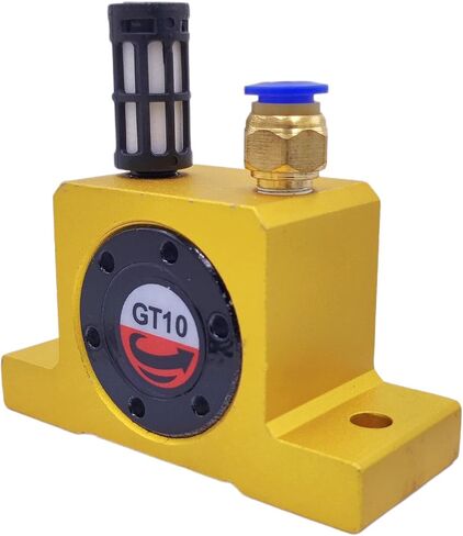 (3-Pcs) GT10 Pneumatic Air Turbine Vibrator Series, G 1/8" Industrial Pneumatic System Components Turbine Vibrators with hopper Golden Free Muffler (GT-10) in Saudi Arabia