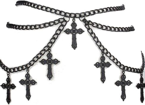 Goth Cross Waist Chain Belt - Gothic Goth Accessories Ankh Belt,Halloween Christmas Jewelry Gift for Women in Saudi Arabia