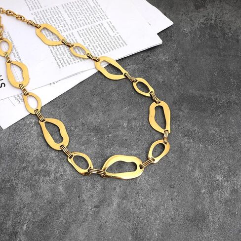 Metal Waist Chain for Women Adjustable Body Link Belts Women's Chain Belt GoldChain Belt Chunky Bvelts Cute Decorative Accessories for Jeans Dress in Saudi Arabia