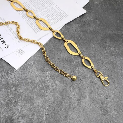 Metal Waist Chain for Women Adjustable Body Link Belts Women's Chain Belt GoldChain Belt Chunky Bvelts Cute Decorative Accessories for Jeans Dress in Saudi Arabia