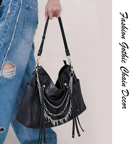 سلسلة السراويل ذات الطبقات المتصاعدة للرجال والنساء سلسلة جيب الجينز الفضي سلسلة المحفظة القوطية الجرونج الشرير الصخرة ملابس الشارع إكسسوارات القوطي حزام حلقة سلسلة in Kuwait