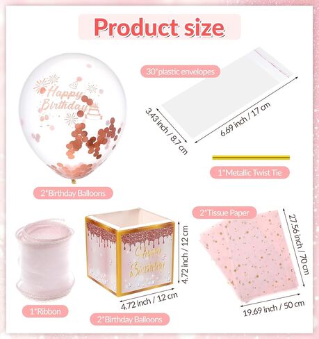 Money Birthday Box, Money Box for Cash Gift Birthday, Funny Pull Cash Surprise for Party Gift (Pink) in Saudi Arabia
