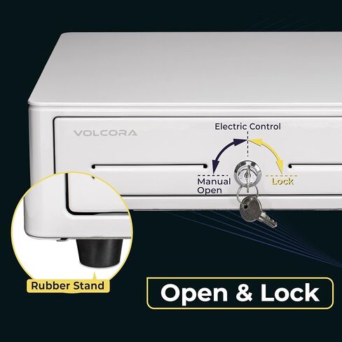 Volcora Cash Register Drawer for (POS) Point of Sale System with Round Corner 13", Removable Coin Tray, 4 Bill/5 Coin, 12-24V, RJ11/RJ12 Key-Lock, Cash Till, Money Drawer for Businesses, Pink in Kuwait