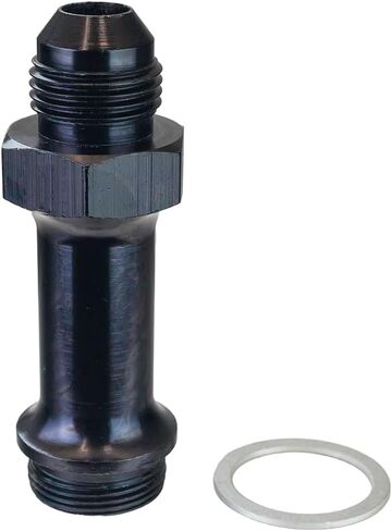 Moroso 65147 Carburetor Fuel Inlet Fitting, 8AN x 7/8-20, 3" Long, Black Anodize in Saudi Arabia