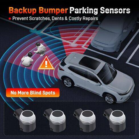 4 قطع مستشعر مساعد وقوف السيارات متوافق مع Ford Edge Expedition Explorer Flex Escape Focus Fusion Mustang Taurus، Lincoln MKX MKZ MKS MKT Navigator، 8A53-15K859-ABW، مستشعرات وقوف السيارات الخلفية للمصد الخلفي in Kuwait