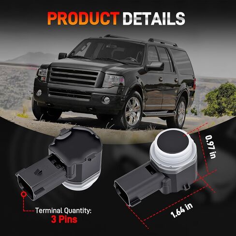 4 قطع مستشعر مساعد وقوف السيارات متوافق مع Ford Edge Expedition Explorer Flex Escape Focus Fusion Mustang Taurus، Lincoln MKX MKZ MKS MKT Navigator، 8A53-15K859-ABW، مستشعرات وقوف السيارات الخلفية للمصد الخلفي in Kuwait