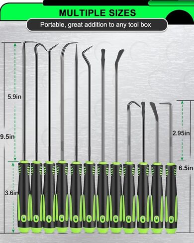 مجموعة أدوات اختيار وخطاف دقيقة مكونة من 12 قطعة، مجموعة أدوات اختيار طويلة وقصيرة لإزالة حشية زيت السيارة/حلقة دائرية، مزيل سحب الخطافات مع قبضة مضادة للانزلاق، مجموعة اختيار ميكانيكي للسيارات in Kuwait