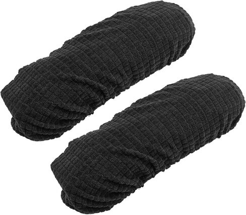 غطاء ذراع كرسي المكتب، أغطية ذراع كرسي المكتب، شريط مطاطي من قماش الجاكار المقاوم للماء، غطاء منزلق لكرسي الكمبيوتر لذراع كراسي المكتب، 9-15 بوصة قابل للغسل قطعتين - أسود in Kuwait