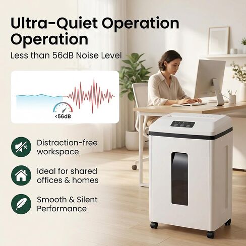 Heavy Duty Paper Shredder: 7 Sheets P-7 Ultra Micro-Cut 3/64''*5/64'' Shreds Credit Cards & CDs 30 Min Continuous Run 6-Gallon Bin High-Security Commercial for Home Office Business Bank in Saudi Arabia