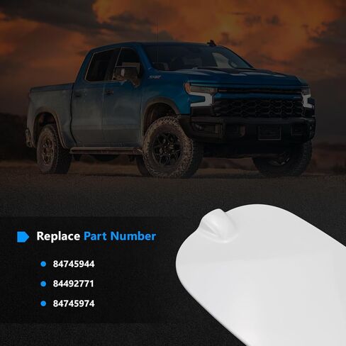 غلاف أنبوب حشو خزان الوقود متوافق مع Chevy Silverado 1500 (2019-2025) - مناسب فقط لسرير Chevy Model Gas 6'6" - جيب باب الوقود بغطاء الغاز، يستبدل 84745944، 84745974 - أبيض in Kuwait