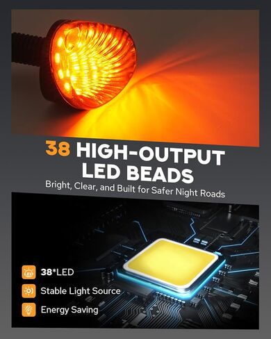 PBYMT فلوش جبل دراجة نارية بدوره إشارة، 2PCS 12V المدخن LED مؤشر ضوء الوامض صالح لياماها YZF R1 R3 R6 R6S MT-07 MT-09 TMAX Fazer FZ FZ1 FZ6 FZ6R FZ07 FZ8 FZ09، العنبر in Kuwait