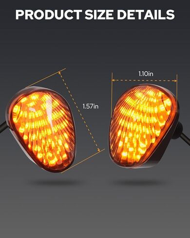 PBYMT فلوش جبل دراجة نارية بدوره إشارة، 2PCS 12V المدخن LED مؤشر ضوء الوامض صالح لياماها YZF R1 R3 R6 R6S MT-07 MT-09 TMAX Fazer FZ FZ1 FZ6 FZ6R FZ07 FZ8 FZ09، العنبر in Kuwait