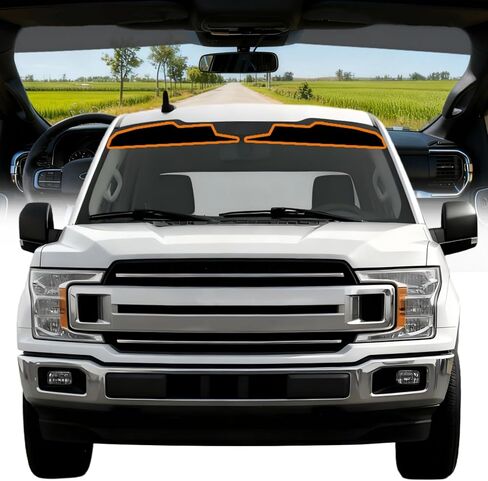 شريط تظليل الزجاج الأمامي من AUTOTEK مسبقًا لسيارة Ford F150 2015-2018 Crew/Super/Regular Cab، طبقتين مضاد للتوهج لنافذة الشاحنة، شريط واقي من الشمس للحماية من الحرارة والأشعة فوق البنفسجية لنافذة السيارة، التقاط DIY بسهولة in Kuwait