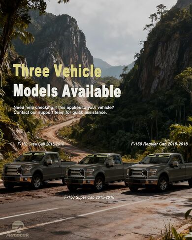 شريط تظليل الزجاج الأمامي من AUTOTEK مسبقًا لسيارة Ford F150 2015-2018 Crew/Super/Regular Cab، طبقتين مضاد للتوهج لنافذة الشاحنة، شريط واقي من الشمس للحماية من الحرارة والأشعة فوق البنفسجية لنافذة السيارة، التقاط DIY بسهولة in Kuwait